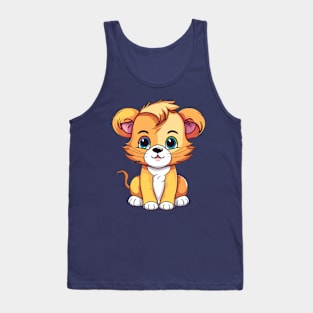 happy lion cartoon Tank Top